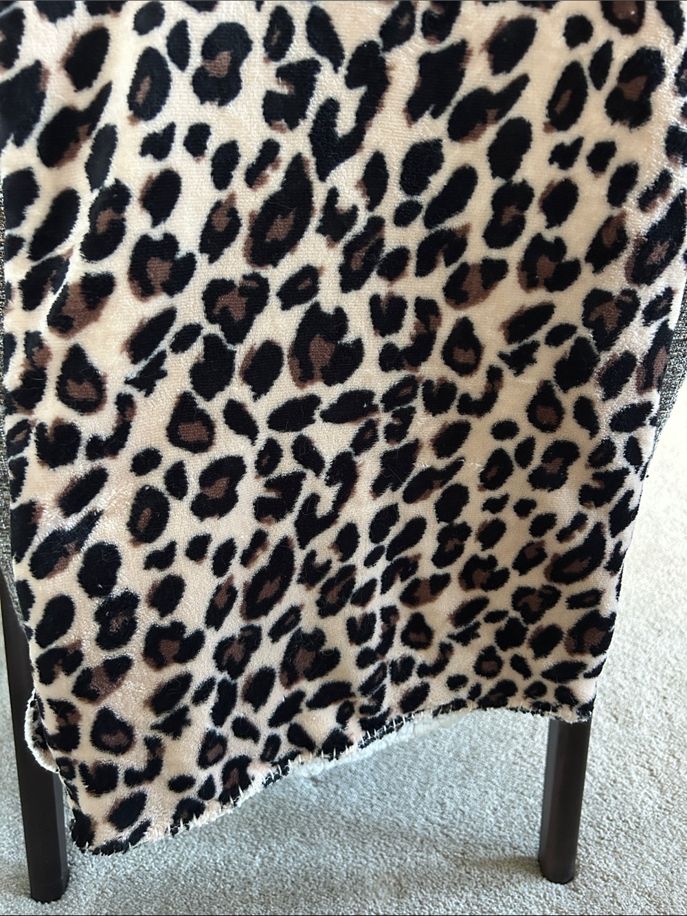 Leopard Print throw blanket - Black & Brown Animal Print image 3